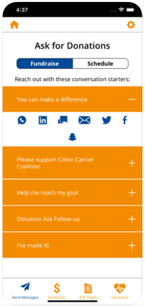 Get Your Rear in Gear App Donation Dashboard