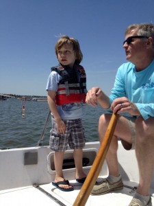Anthony sailing with Merrick.