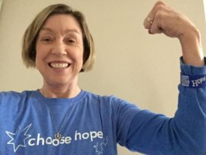 Alice Marshall choose hope blue shirt