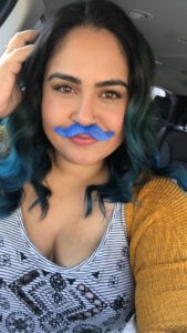 nicole lorenz blue mustache