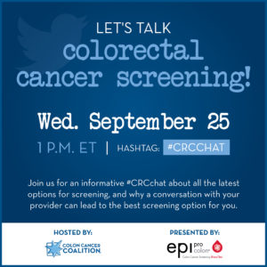Graphic announcing Twitter Chat on screening