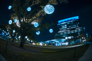 Blue lights in Houston TX 2019