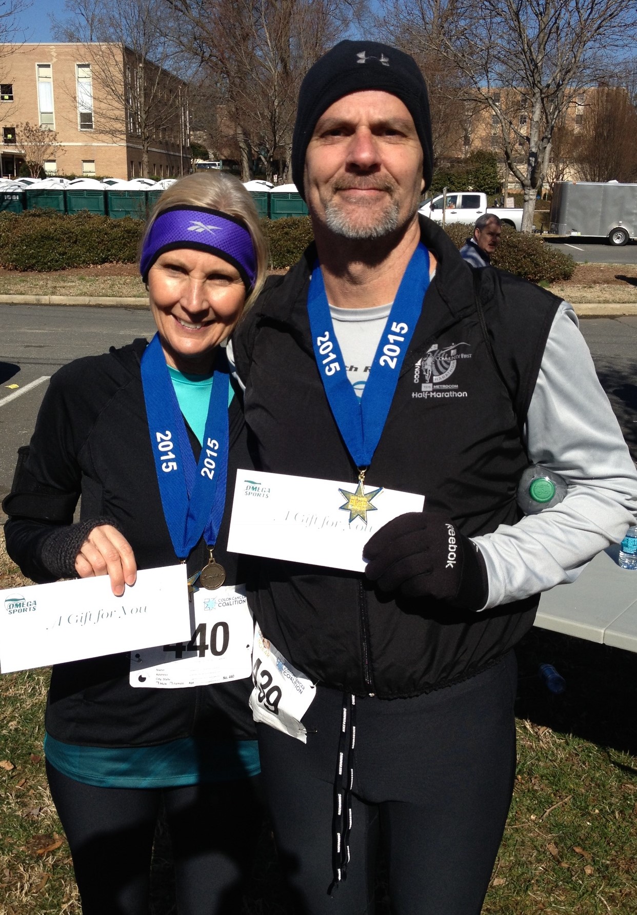 Kelleen and her husband after a GYRIG race in 2015