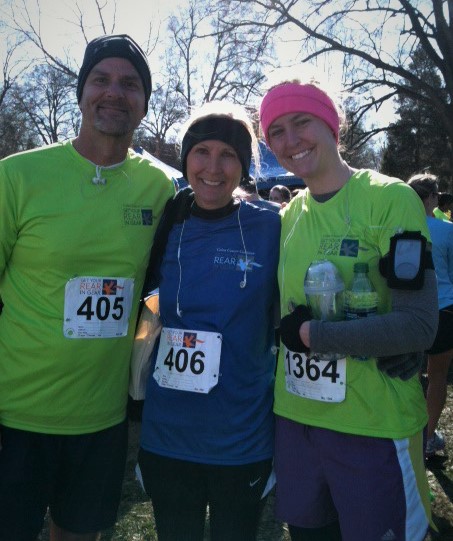 Kelleen with her husband and daughter after another GYRIG race