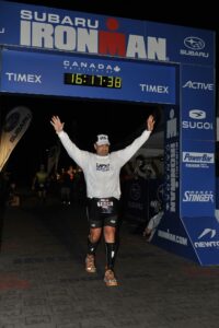 Paul Weigel completing the Ironman in Whistler, Canada.